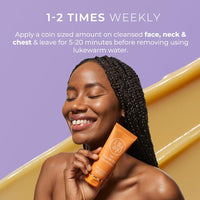 Ella & Jo Glow Up Enzyme Face Mask – Exfoliate, Brighten & Hydrate with Hyaluronic Acid, Vitamin C & Fruit Extracts - Gentle Facial Exfoliator For Smooth Radiant Skin - Vegan