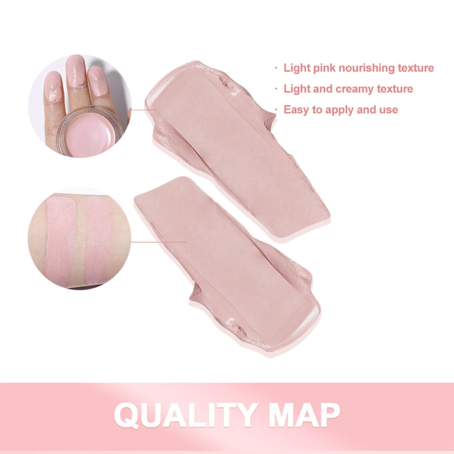 LaluluTek Full Coverage Under Eye Brightener & Concealer for Dark Circles and Spots - Long-Lasting Corrective Pink Cream Primer & Highlighter Foundation