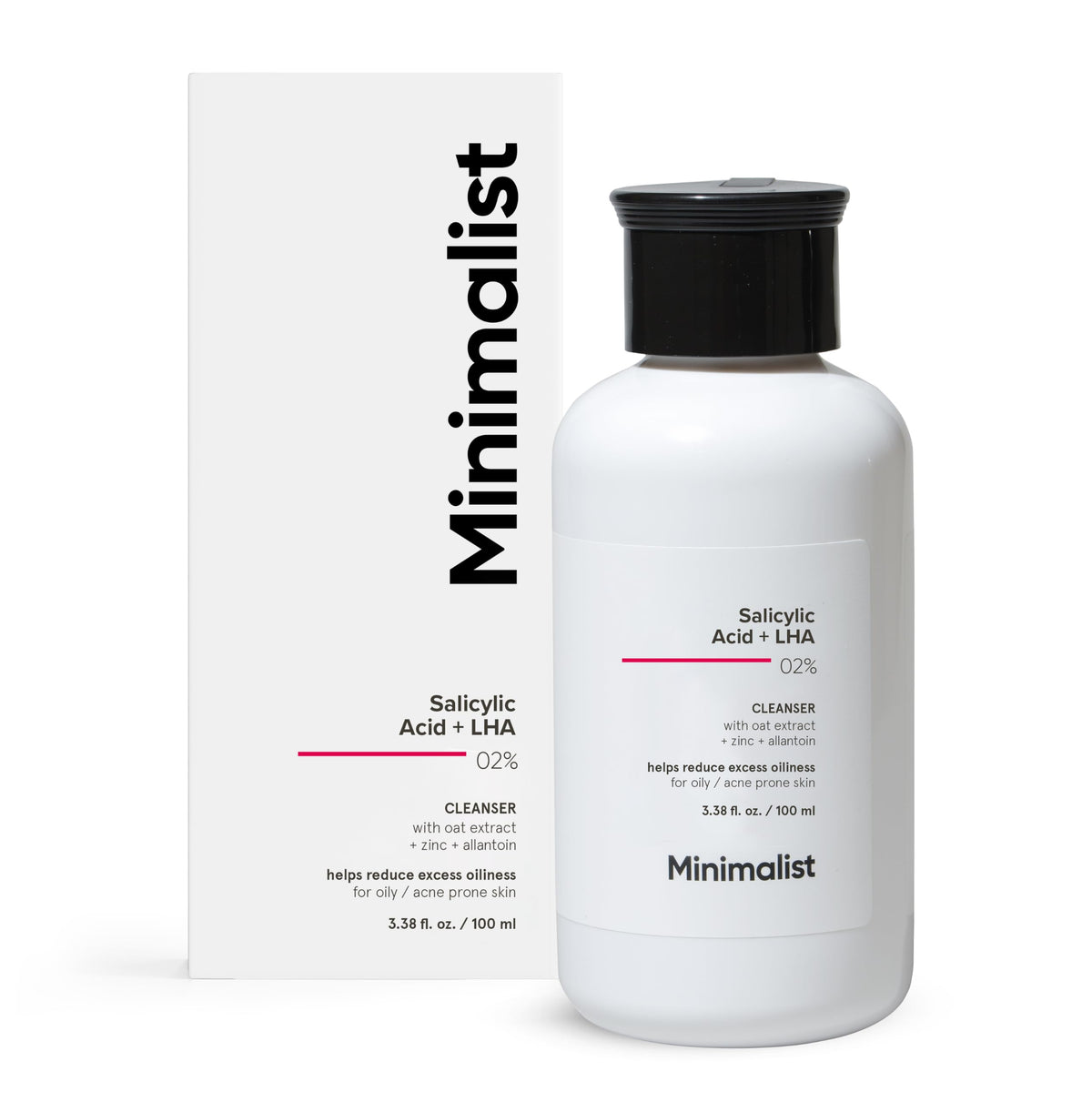 Minimalist 2% Salicylic Acid Face Wash for Oily Skin | Sulphate free, Anti Acne Face Cleanser With LHA & Zinc For Acne or Pimples | Men & Women, 100 ml (Pack of 1)