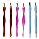 LuenHego Cuticle Remover Cuticle Pusher Nail Cuticle Trimmer 6PCS V-shaped Dead Skin Remover Double Sided Rubber Nail Cleaner Tool, 3 Colours