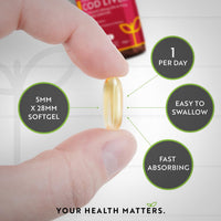 Nutravita Cod Liver Oil 1000mg - 365 Softgels of Premium Fish Oil - Rich in High Strength Omega 3, Vitamins A, D, E & Garlic Oil - Supports Heart & Brain Health - Made in The UK