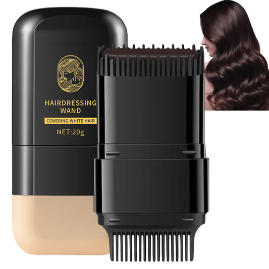 Hair Dye Comb Hair Colour Stick - 2-in-1 Hair Color Stick with Built-in Comb – Instant Grey Hair Cover-Up for Men & Women. Waterproof, Sweat-Proof, & Portable. Easy, Safe & Convenient Brown Hair Dye C