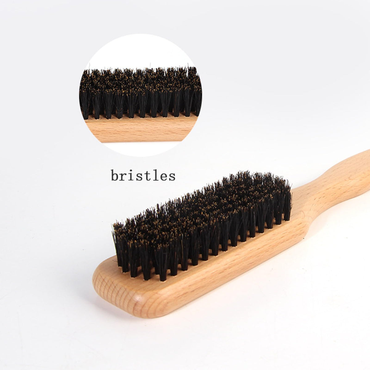 Zestjewel Boar Bristle Slick Back Hair Brush for Sleek Ponytail Bun & Smoothing Baby Hairs, Flyaways, Edge Control - Backcombing & Teasing Hairbrush with Wide Rat Tail for Sectioning & Parting