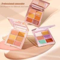 KARLOR 6-in-1 Concealer Palette, Conceal Foundation Cream Concealer Make Up Concealer Anti Age Dark Circles and Blemish Concealer Contour Palette For neutral skin tones(02#)