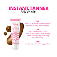 SKIN & TAN 1 Day Instant Tanner 100ml - Wash Off Body Bronzer for Face & Body - Non-Transfer, Smudge-Proof, Quick Tan Lotion - Sunless Fake Tan (Medium)