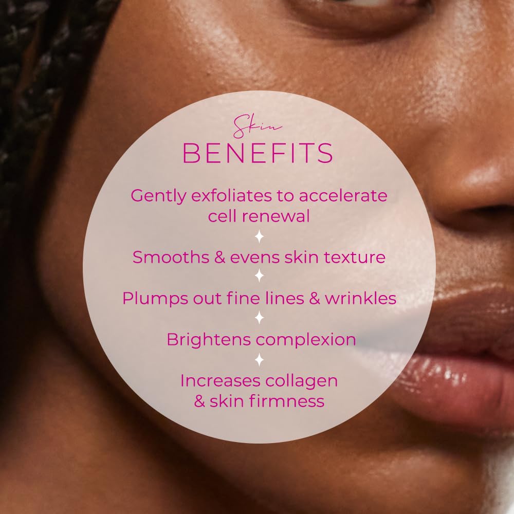 Ella & Jo Glow Up Enzyme Face Mask – Exfoliate, Brighten & Hydrate with Hyaluronic Acid, Vitamin C & Fruit Extracts - Gentle Facial Exfoliator For Smooth Radiant Skin - Vegan