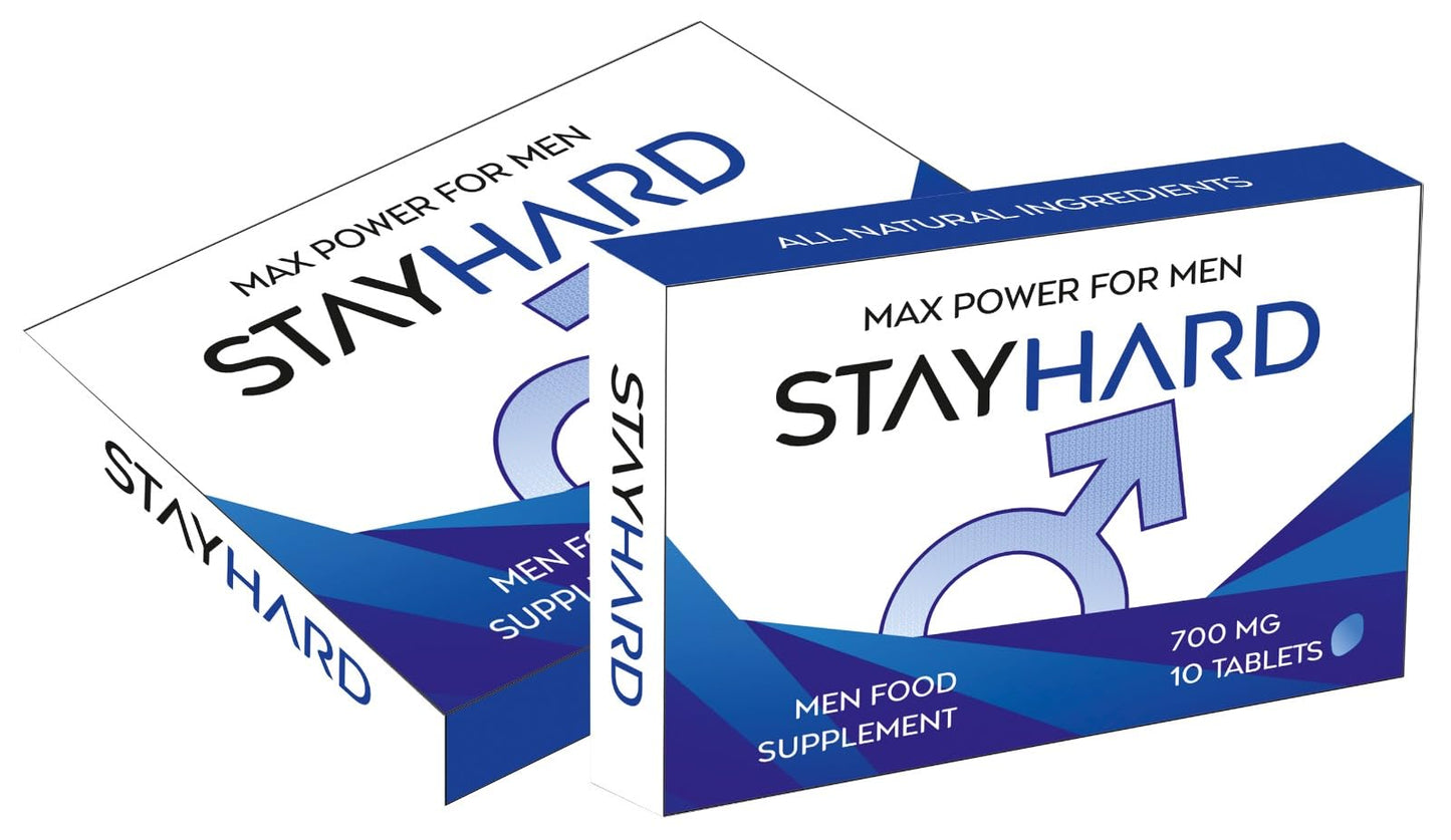 STAYHARD - More Longer | More Harder | More Stronger Performance | Stamina Endurance Booster Herbal Supplement Blue Tablets for Men - 10 Ginseng Tablets