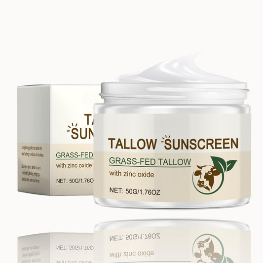 Trendyfave Beef Tallow Sunscreen SPF 50 Deeply Nourishing Organic Grass Fed Beef Tallow Skin Care Tallow Balm Beef Tallow Cream Face Cream For Dry Skin,Natural Skin Barrier, Nourishing Moisturizer