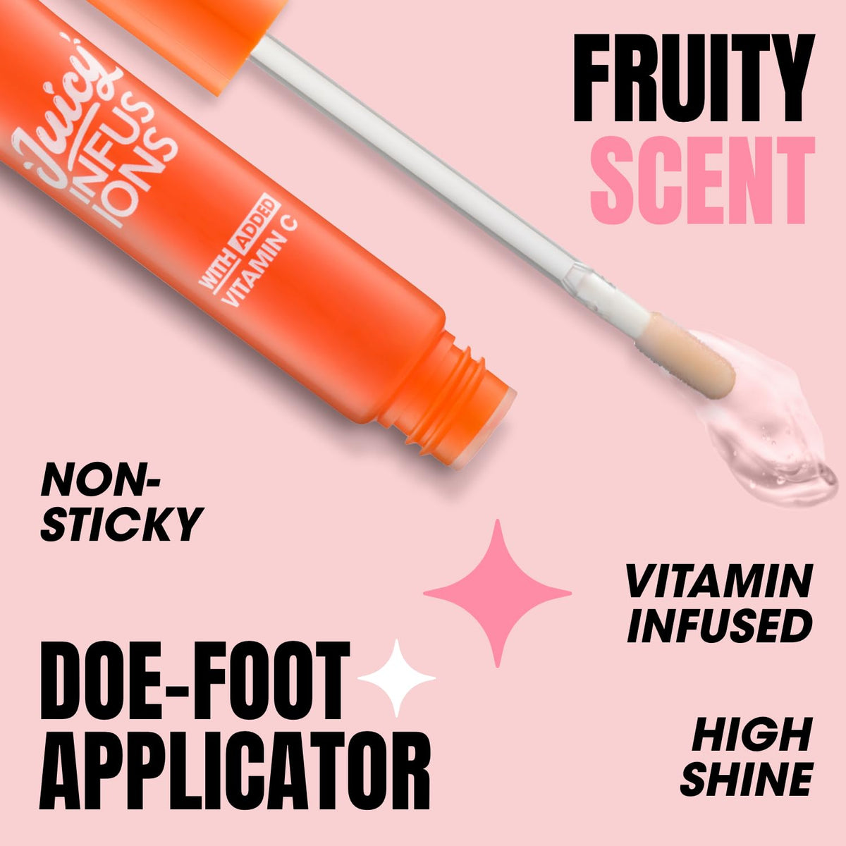 Collection Cosmetics Gloss Me Up Juicy Infusion Orange Lip Gloss, With Added Vitamin C, Hydrating, For Dry Lips, Orange Scented, 9ml