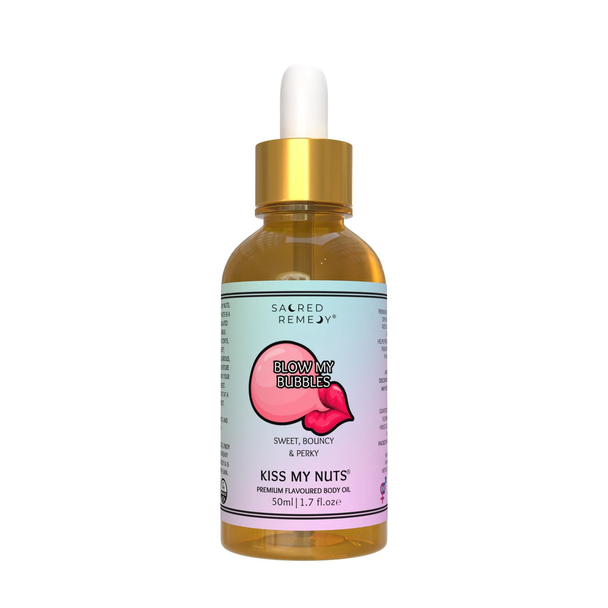 Kiss My Nuts KMN Lingam Oil [Bubbles] Premium Moisturising for Men, Smoother, Softer, Sweeter Skin Without Chaffing. Non-Greasy Flavoured Formula for Ultimate Comfort [50ml]