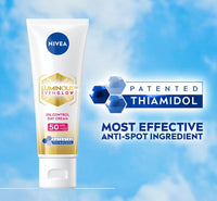 NIVEA Luminous 630 Even Glow Day Cream, Oil Control, SPF50, 40ml