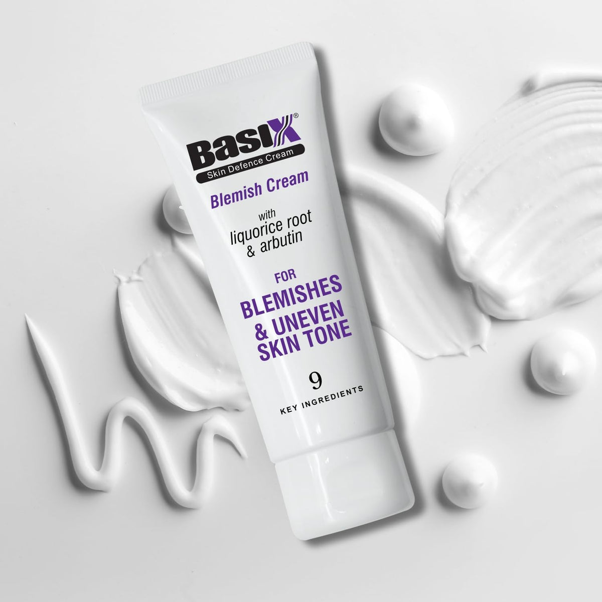 Basix Skin Defence Cream Blemish Cream [TWIN PACK 2x75ml] with Liquorice and Arbutin for Fading Blemishes, Liver Spots and Uneven Skin Tone