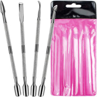 HUPOO Cuticle Pusher and Cutter Set, Dead Skin Nail Cleaner Tools, Professional Stainless Steel Cuticle Remover, Durable Pedicure Manicure Tools for Fingernails and Toenails.4 Pcs/Set