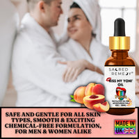 Kiss My Yoni Oil Peach Premium Body Lotion Rub. Non-Sticky, 30ml, Massage Oil. Vegan, Natural, Organic, Non-Toxic.