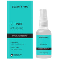 BEAUTYPRO RETINOL 1Anti-Aging Overnight Face Serum 30ml | 100% Plant Based Skincare Serum | Anti-Aging, Targets Blemishes, & Reduces Inflammation | Seaweed Kelp Complex & Organic Pine Oil |