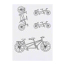 4 x 'Tandem Bicycle' Temporary Tattoos - Water Resistant, Skin-Safe, Non-Toxic Transfers, Mixed Sizes (TO00014156)