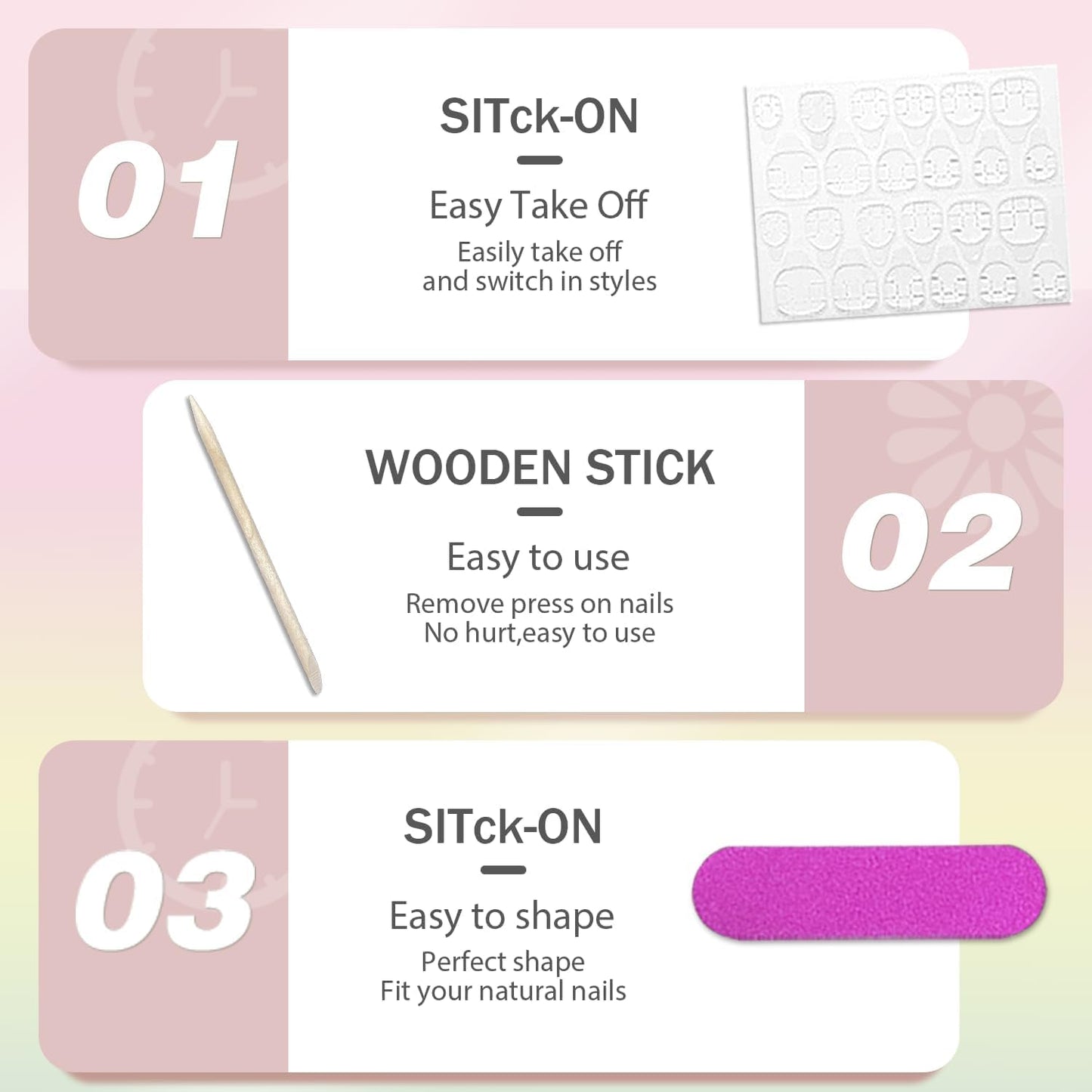 KQueenest Pastel Baby Pink Press on Nails Short Square, Short False Nails, Glossy Small Solid Light Pink Fake Nails Set, Natural Fit, Reusable Gel Stick on Nail for Women Decoration 24 Pcs