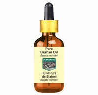 DEVPRAYAG Devprayag Pure Brahmi Oil (Bacopa monnieri) with Glass Dropper Natural Therapeutic Grade 50ml (1.69 oz)