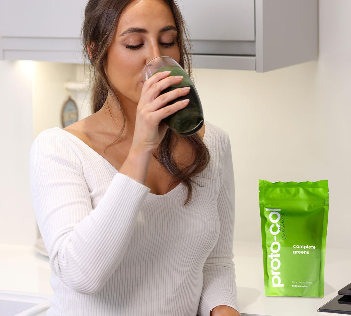 Proto-Col Proto-col Super Greens Powder, 15 Superfood Blend with Ashwagandha, Spirulina & Chlorella, Vegan Daily Greens Drink for Energy, Immunity & Gut Health, Adaptogenic Superfood Supplement (180g)