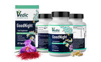 Saffron + Chamomile + Ashwagandha + Melatonin alternative Natural Sleep Aid | Quick and Good night sleep | Vegan, Halal, Gluten-free | 60 nights | Vedic Essentials