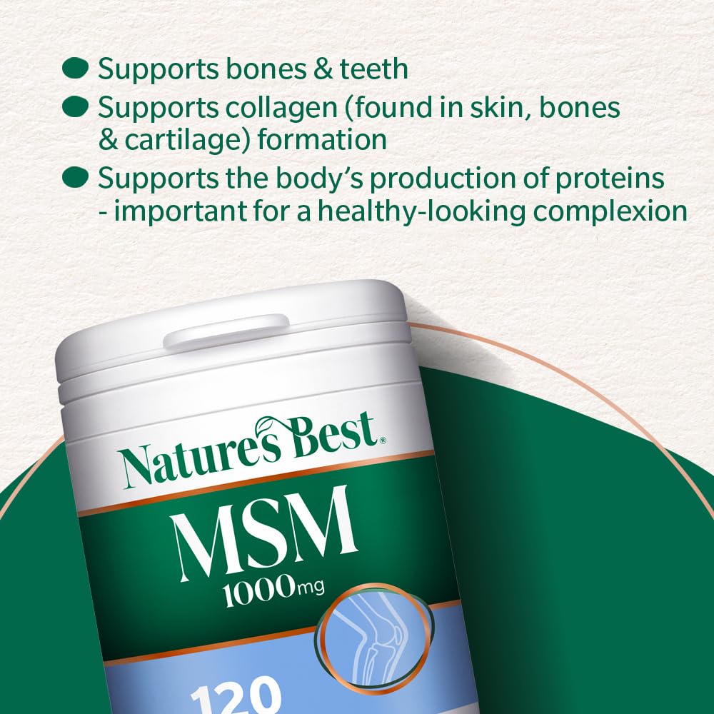 NATURE'S BEST Nature's Best Pure MSM 1000mg Tablets, 120 Tablets