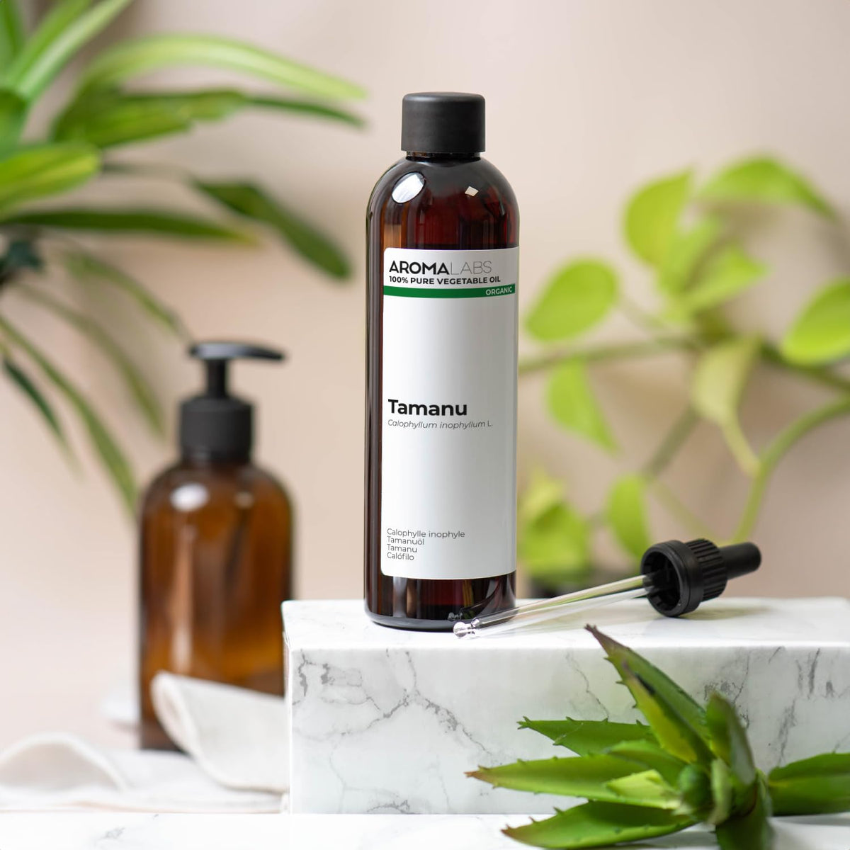 Aroma Labs ORGANIC - TAMANU Oil - 250mL - 100% Pure, Natural, Cold Pressed and Cosmos Certified - AROMA LABS (French Brand)