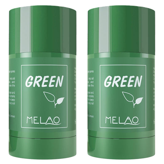 Mererke_Pretty Green Tea Mask Stick for Face, 2Pack Poreless Deep Cleanse Mask Stick, Blackhead Remover with Green Tea Extract, Deep Pore Cleansing, Moisturizing & Oil Control Clay Mask for All Skin Types Men&Women