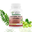 Authentic Biotics – 60 Natural Iron & Vitamin C Capsules, High Strength Iron from Curry Leaves, Vitamin C from Amla, 100% Plant-Based, Vegan & Vegetarian, Free from Fillers, Binders, and Additives (1)