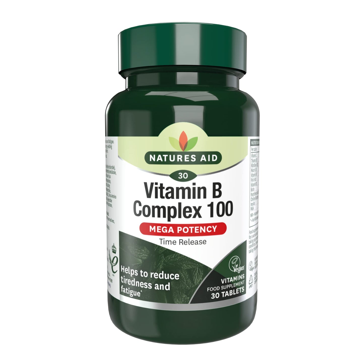 Natures Aid Vitamin B Complex Tablets 100mg Pack of 30