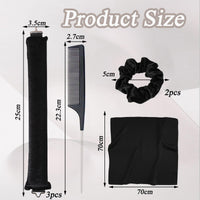 Katslyn 3Pcs Overnight Heatless Curls Blowout Rods,with Square Head Scarf&Hair Bands&Comb,Sleep In Heatless Flexi Curling Rod for Long Medium Hair,No Heat Curls Set for Hair Wrapping Sleeping at Night