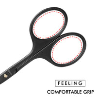 LIVINGO 9CM Premium Nose Hair Scissors, Curved Safety Blades with Rounded Tip for Trimming Small Details Facial Hair, Ear Hair, Eyebrow (Black)