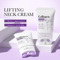 Skin Tightening Cream with Collagen & Retinol Firms Neck Skin Reduces Fine Lines Double Chin Dual Roller Massage Design for All Skin Types