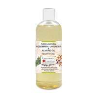 Greenwood Essential Rosemary Lavender and Almond Oil for Healthy Hair and Scalp Massage- Pure and Natural 200ml (6.76oz)