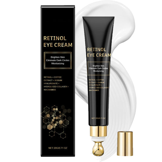 CrownLite Retinol Eye Cream Anti Aging, Dark Circle Eye Cream, Anti-Wrinkle Moisturizing with Niacinamide Hyaluronic Acid and Caffeine for Men and Women, Reduce Eye Bags, Anti Wrinkle and Fine Lines
