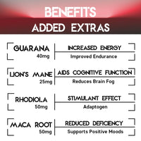 Edges Pre-Workout Gummies 60 Guarana Gummies for Men & Women - Guarana Energy Gummies - Strawberry Flavoured Pre-Workout - Gym Supplement - with B12 Vitamins, Lion's Main and Maca Root