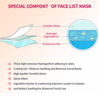 APPTI V Shape Face Mask, Firming Facial Mask Double V Line Lifting Mask for Women Men Red 6 Pieces