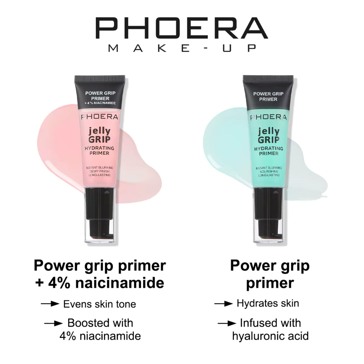 Noble Gifts Power Grip Primer, Sticky Gel Based & Hydrating Face Primer for Smoothing Skin & Gripping Makeup, Moisturises and Primes, Brightens and Evens Skin Tone, Clear for all Skin Tones, 24ml (Green, 24ml)