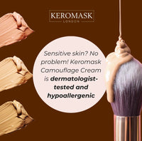 Keromask Full Coverage Hypoallergenic Concealer Shade LIGHT No 9 to Camouflage Vitiligo, Tattoos, Redness and Rosacea, Waterproof and Suitable for All Skin Types 1 x 15ml