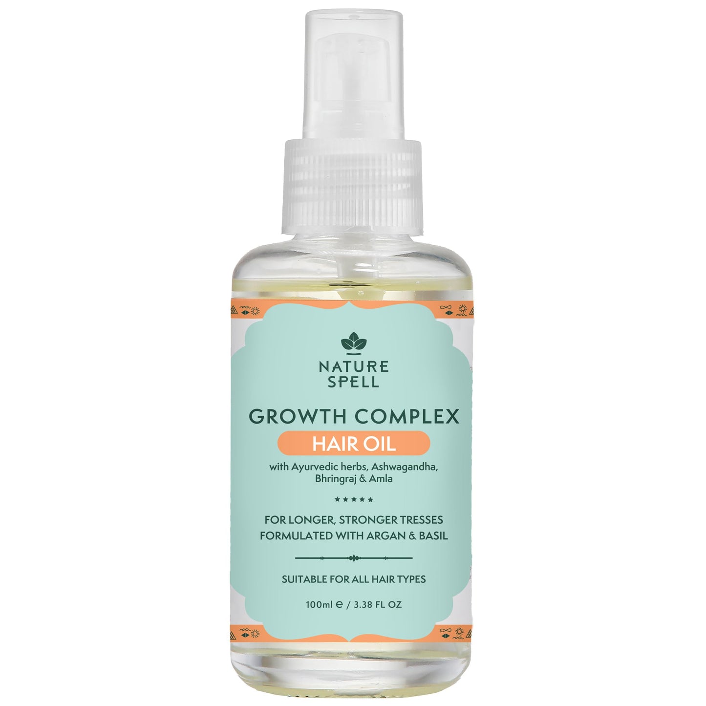 Nature Spell Growth Complex Hair Oil, for Dry and Damaged Hair, 100ml