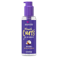 Aussie Miracle Curls Defining Oil 3.2 Ounce (Coconut & Jojoba Oil) (95ml) (2 Pack)