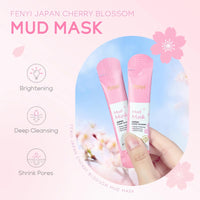 mercham 10 PCS Cherry Blossom Clay Mask, Deep Cleanse Mud Mask, Hydrating, Fade Fine Lines, Pore Tightening Pink Clay Face Masks, 100% Vegan Face Masks Skincare for All Skin Types 5ML*10