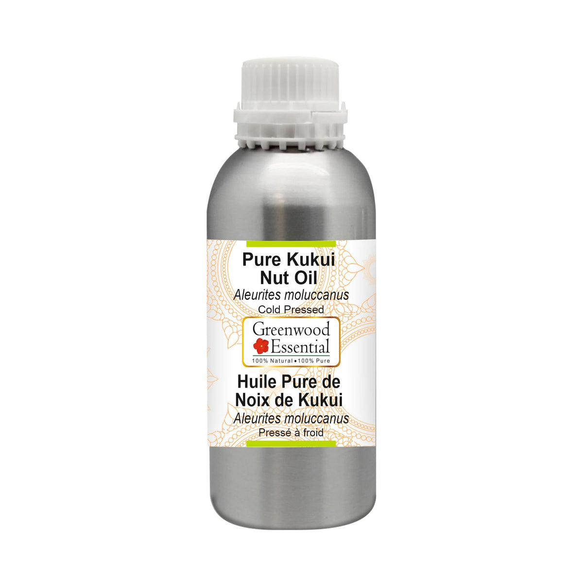 Greenwood Essential Pure Kukui Nut Oil (Aleurites moluccanus) Cold Pressed 300ml (10 oz)
