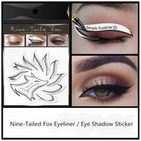 Kagodri Eye Makeup Template Stickers, 24pcs Template Eye Makeup Tools, Nine-tailed Fox Eyeshadow Eyeliner Makeup Tools