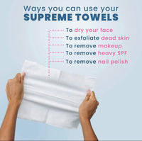 Clean Skin XL Face Towels, 50 Count, Biodegradable, Dual-Textured, Vegan, 25 * 30cm