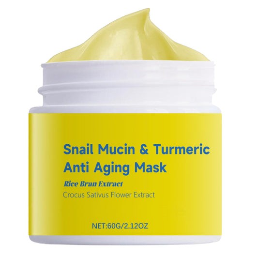 ISBEAUSOLS Snail Mucin & Turmeric Anti Aging Mask, Fask Mask Cream