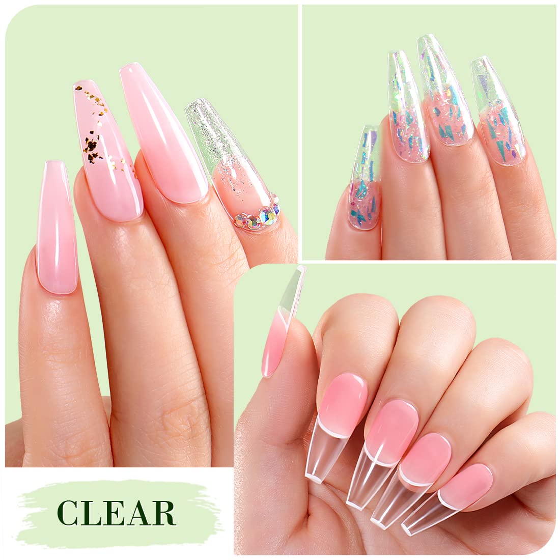 AIMEILI Clear Building Nail Gel Builder Base 7 in 1 in a Bottle for Nails Extension Base Coat Nail Repair Nail Strengthen Decoration Glue, Quick Extension Gel 15ml