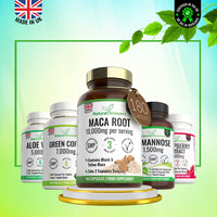 Natural Answers 180 Maca Root Capsules - (3 Months Supply) Vegan 10,000mg Maca Capsules - High Strength Peruvian Black & Yellow Maca Root - Made in The UK