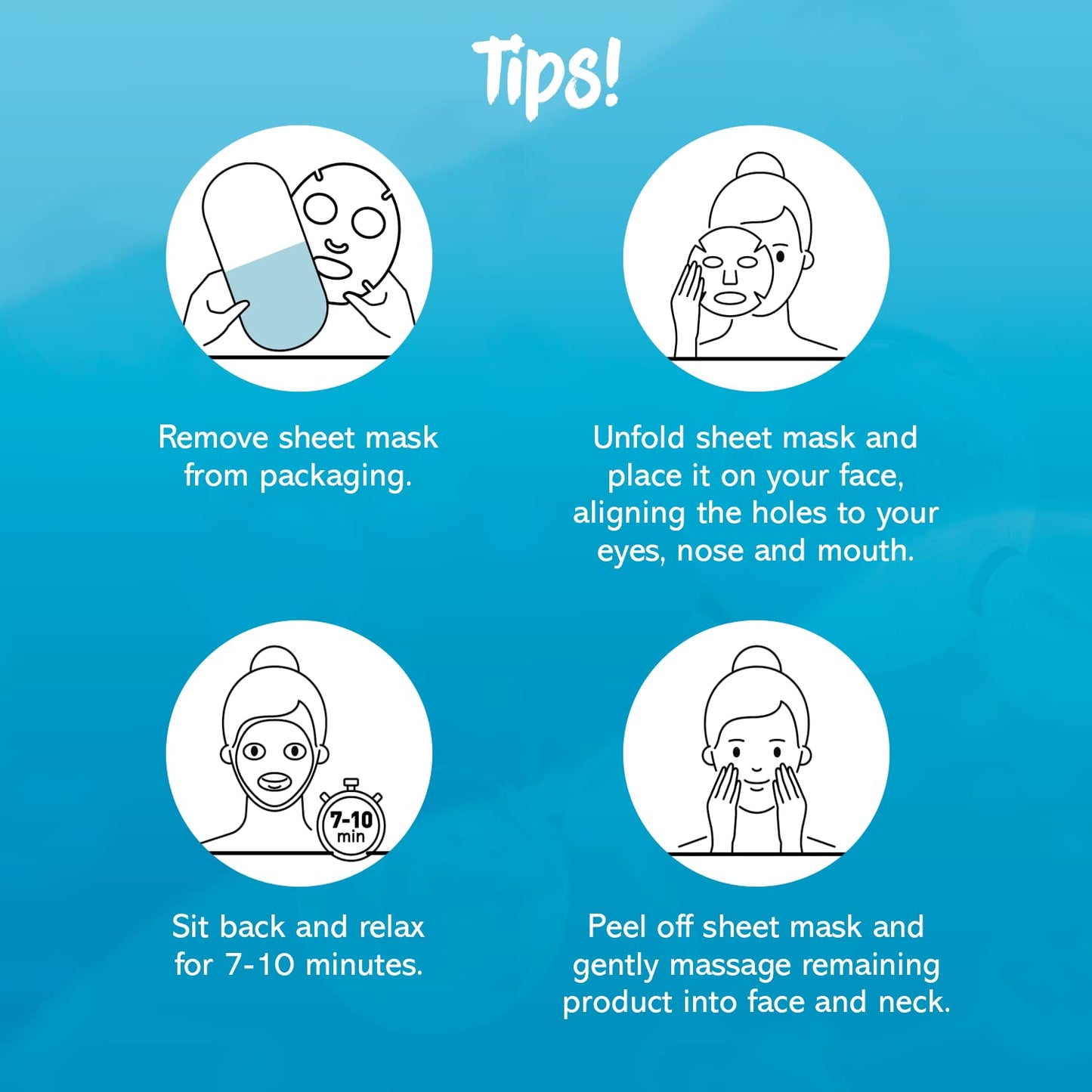 7th Heaven Nutriactive Skincare - 3 Face Sheet Masks - Hyaluronic Acid, Vitamin C and Retinol