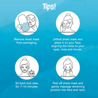 7th Heaven Nutriactive Skincare - 3 Face Sheet Masks - Hyaluronic Acid, Vitamin C and Retinol