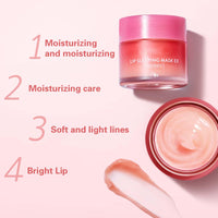 MUNSKT Lip Sleeping Mask, 4 PCS Lip Balm Set Mini Day and Night Repair Lip Balm for Chapped Cracked Dry Lips Nourishing & Hydrating Lip Mask for Women Men (Berry Apple Grape Choco)